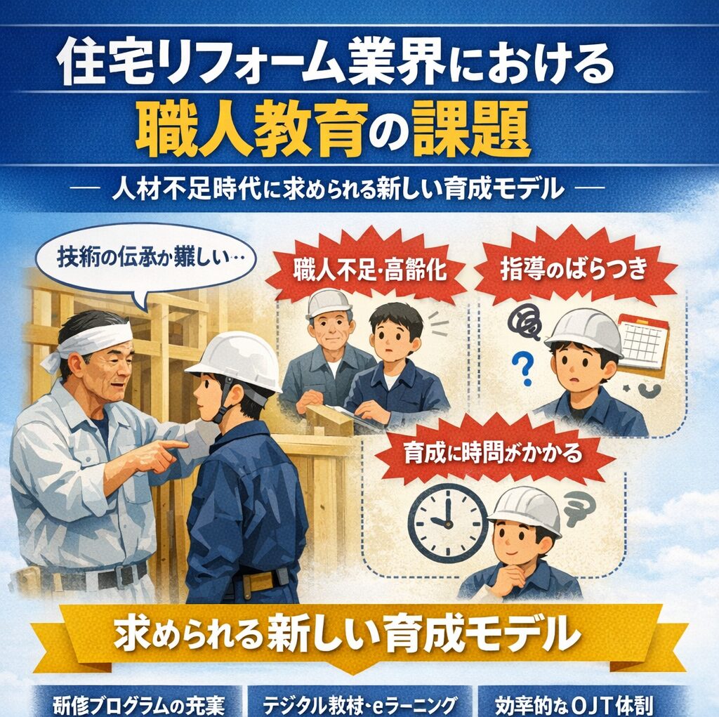 住宅リフォーム業界における職人教育の課題 ― 人材不足時代に求められる新しい育成モデル ―