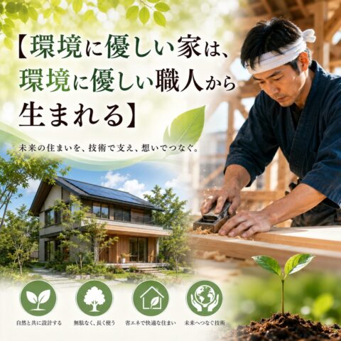 環境に優しい家は、環境に優しい職人から生まれる― 未来の住まいづくりを支えるのは、技術と志を持つ人材だ ―
