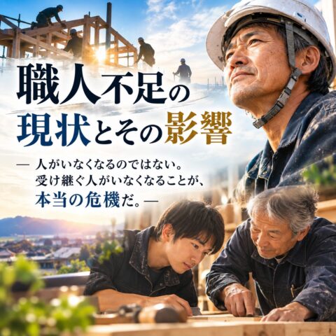 職人不足の現状とその影響 ― 人がいなくなるのではない。受け継ぐ人がいなくなることが、本当の危機だ。―